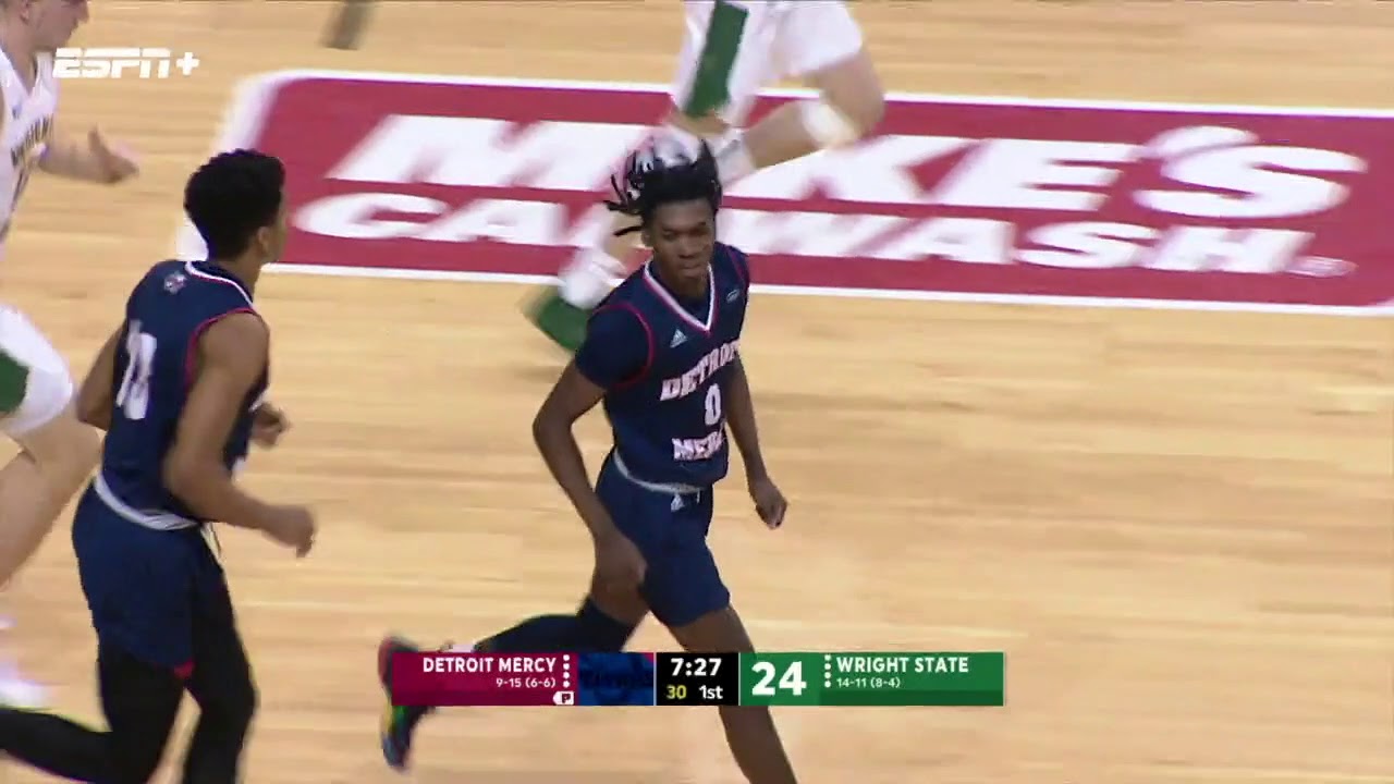 Highlights of Detroit Mercy basketball game with Raiders  3:36