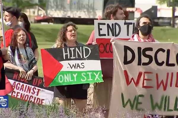 WHIO: WSU students, community members gather for pro-Palestine protest
