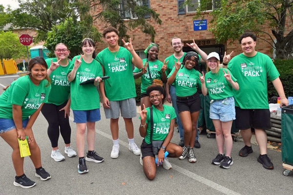 Volunteers on move-in day 2026